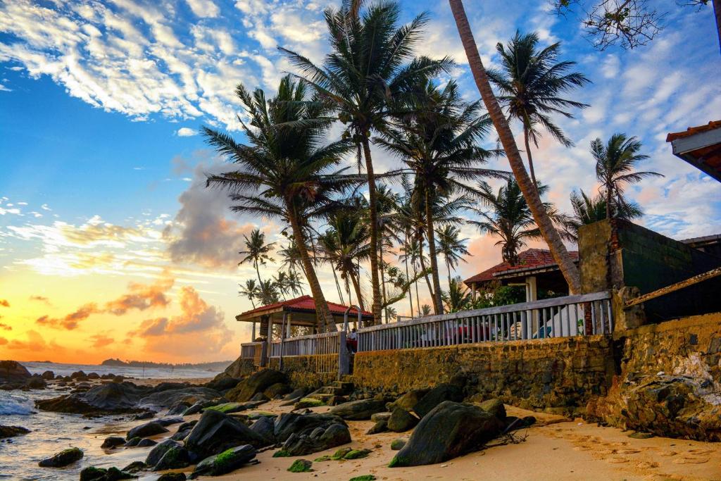 Beautiful beach with palm trees